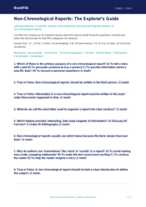 Free Non Chronological Reports Quiz | Year 5 Greater Depth | BookFlik