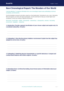 Free Non Chronological Reports Template | Year 5 Greater Depth | BookFlik