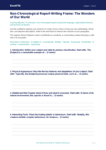 Free Non Chronological Reports Writing Frame | Year 5 Greater Depth | BookFlik