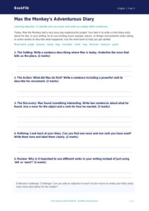 Free Nouns And Verbs Template | Year 3 Core | BookFlik