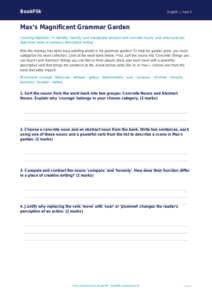 Free Nouns And Verbs Activity Sheet | Year 5 Greater Depth | BookFlik