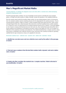 Free Nouns And Verbs Comprehension | Year 5 Greater Depth | BookFlik