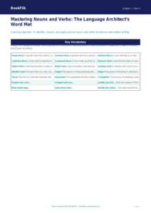 Free Nouns And Verbs Word Mat | Year 5 Greater Depth | BookFlik