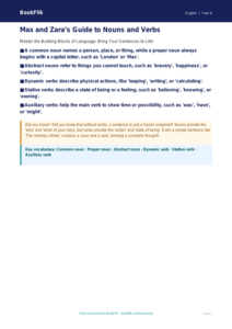 Free Nouns And Verbs Poster | Year 6 Core | BookFlik