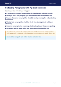Free Paragraphs Poster | Year 3 Core | BookFlik