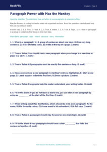 Free Paragraphs Quiz | Year 3 Core | BookFlik