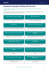 Free Paragraphs Flashcards | Year 5 Greater Depth | BookFlik
