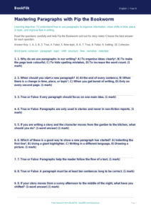 Free Paragraphs Quiz | Year 6 Core | BookFlik