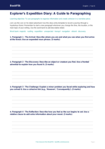 Free Paragraphs Template | Year 6 Core | BookFlik