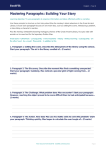 Free Paragraphs Writing Frame | Year 6 Core | BookFlik