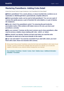 Free Parenthesis Poster | Year 5 Greater Depth | BookFlik