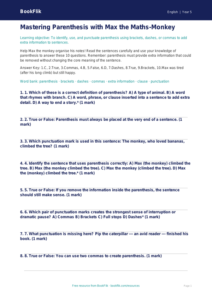 Free Parenthesis Quiz | Year 5 Greater Depth | BookFlik