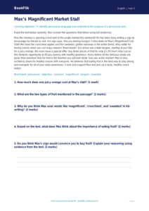 Free Persuasive Writing Comprehension | Year 3 Core | BookFlik