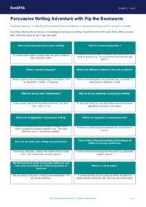 Free Persuasive Writing Flashcards | Year 3 Core | BookFlik