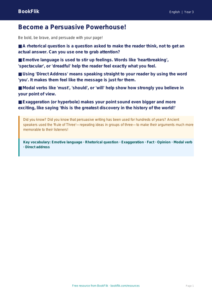 Free Persuasive Writing Poster | Year 3 Core | BookFlik