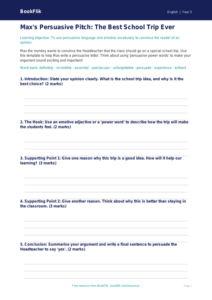 Free Persuasive Writing Template | Year 3 Core | BookFlik