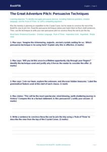 Free Persuasive Writing Activity Sheet | Year 5 Greater Depth | BookFlik