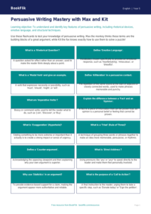 Free Persuasive Writing Flashcards | Year 5 Greater Depth | BookFlik