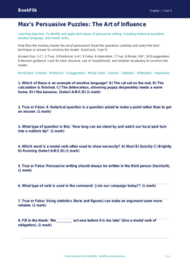Free Persuasive Writing Quiz | Year 5 Greater Depth | BookFlik
