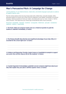 Free Persuasive Writing Template | Year 5 Greater Depth | BookFlik