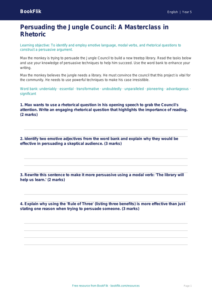 Free Persuasive Writing Worksheet | Year 5 Greater Depth | BookFlik