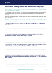 Free Persuasive Writing Frame | Year 5 Greater Depth | BookFlik