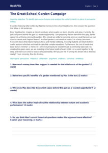 Free Persuasive Writing Comprehension | Year 6 Core | BookFlik