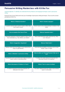 Free Persuasive Writing Flashcards | Year 6 Core | BookFlik