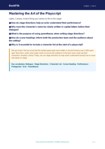Free Playscripts Poster | Year 5 Greater Depth | BookFlik