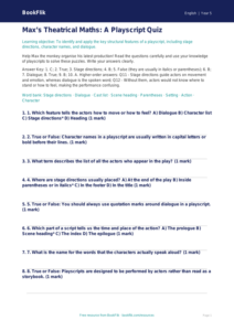 Free Playscripts Quiz | Year 5 Greater Depth | BookFlik