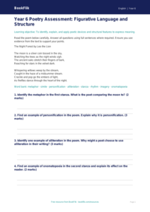 Free Poetry Assessment | Year 6 Core | BookFlik