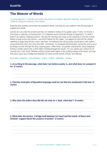 Free Poetry Comprehension | Year 6 Core | BookFlik