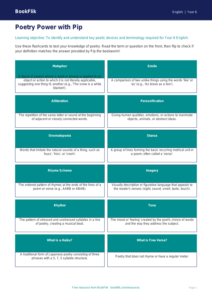 Free Poetry Flashcards | Year 6 Core | BookFlik