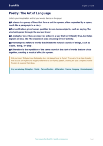 Free Poetry Poster | Year 6 Core | BookFlik