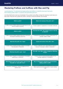 Free Prefixes And Suffixes Flashcards | Year 5 Greater Depth | BookFlik