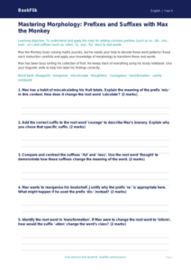 Free Prefixes And Suffixes Worksheet | Year 5 Greater Depth | BookFlik