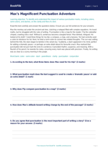 Free Punctuation Comprehension | Year 6 Core | BookFlik