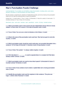 Free Punctuation Quiz | Year 6 Core | BookFlik