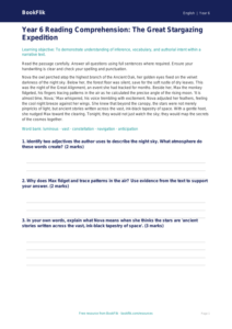 Free Reading Comprehension Assessment | Year 6 Core | BookFlik