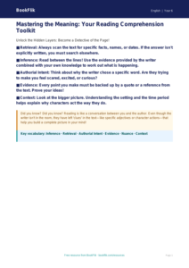 Free Reading Comprehension Poster | Year 6 Core | BookFlik