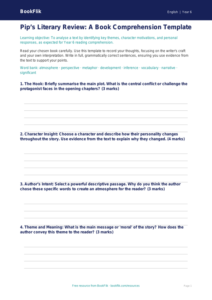 Free Reading Comprehension Template | Year 6 Core | BookFlik