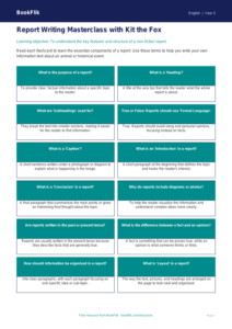Free Report Writing Flashcards | Year 3 Core | BookFlik