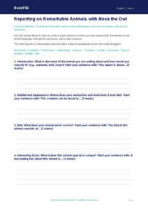 Free Report Writing Frame | Year 3 Literacy Worksheet | BookFlik