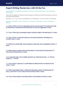 Free Report Writing Quiz | Year 5 Greater Depth | BookFlik