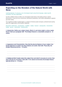 Free Report Writing Writing Frame | Year 5 Greater Depth | BookFlik