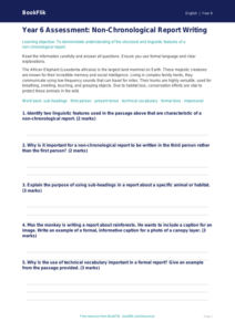 Free Report Writing Assessment | Year 6 Core | BookFlik
