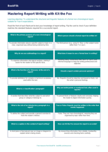 Free Report Writing Flashcards | Year 6 Core | BookFlik