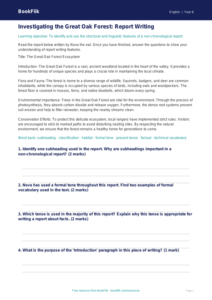 Free Report Writing Track Sheet | Year 6 Core | BookFlik