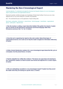 Free Report Writing Worksheet | Year 6 Core | BookFlik