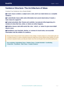 Free Sentence Structure Poster | Year 5 Greater Depth | BookFlik